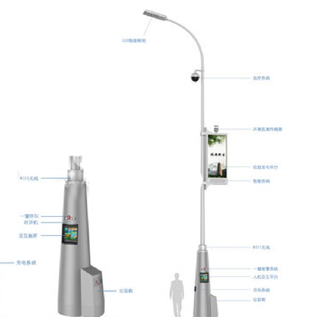 智能路燈 廠家特色WIFI充電樁監控廣告屏多功能LED智慧路燈
